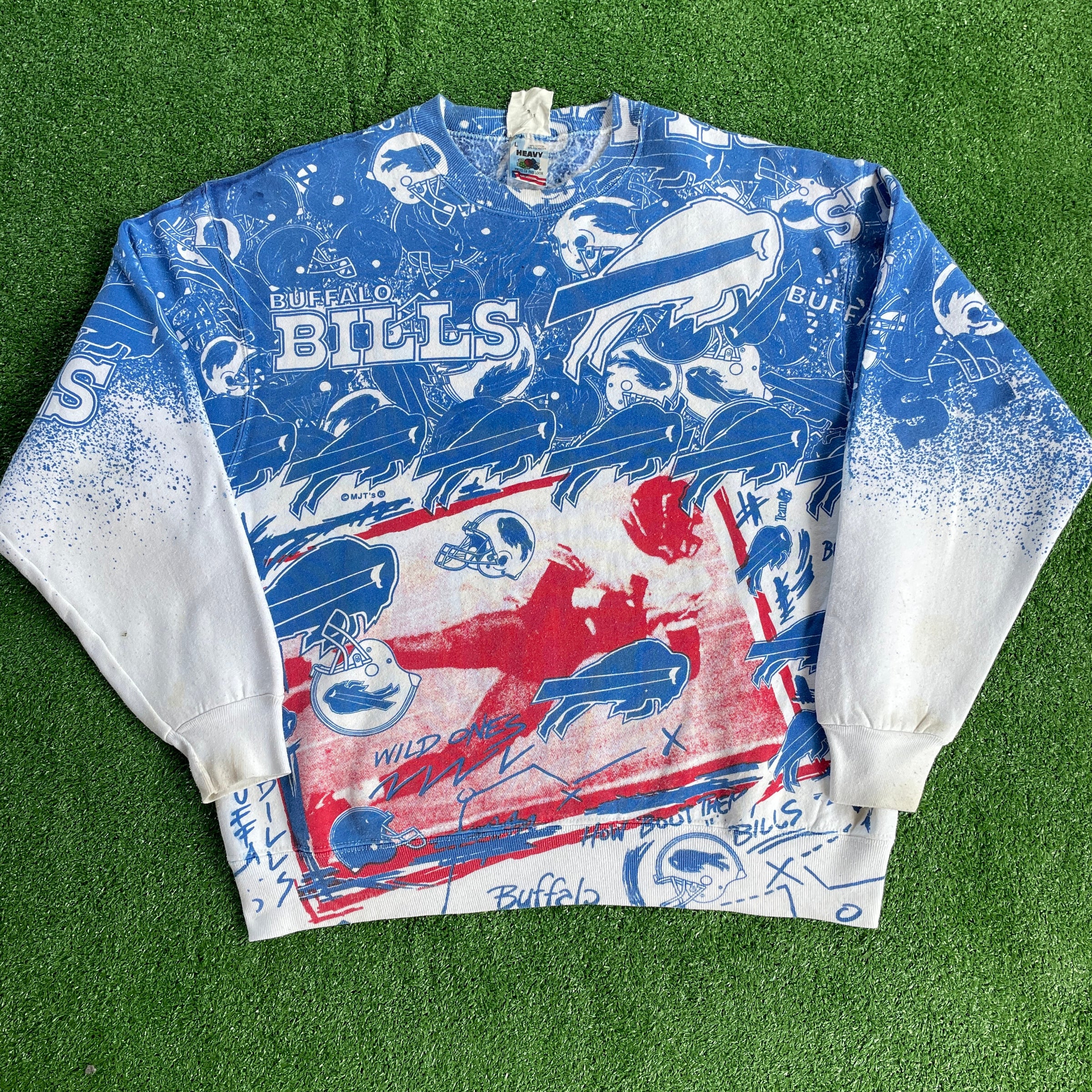 Hottertees Vintage 90s Buffalo Bills Throwback Sweatshirt